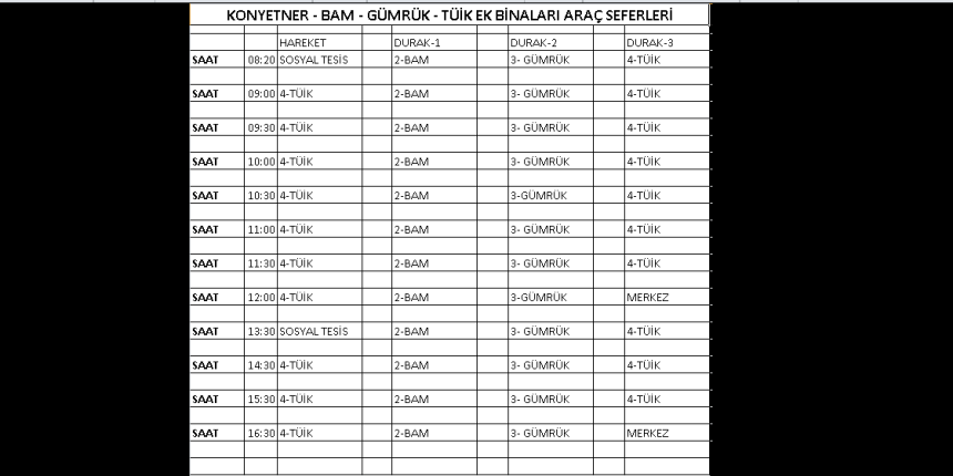 KONTEYNER - TÜİK - GÜMRÜK - BAM EK BİNALARI SERVİS